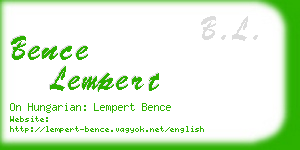 bence lempert business card